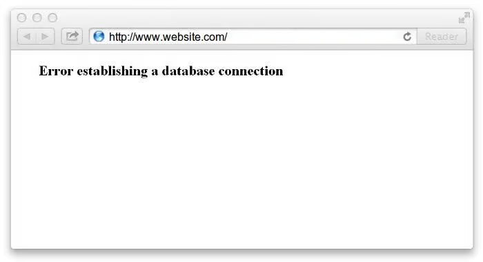 Error establishing database connection
