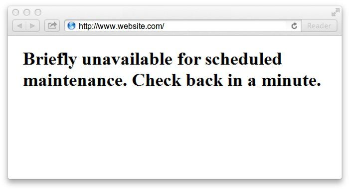 Unavailable due to scheduled maintenance error