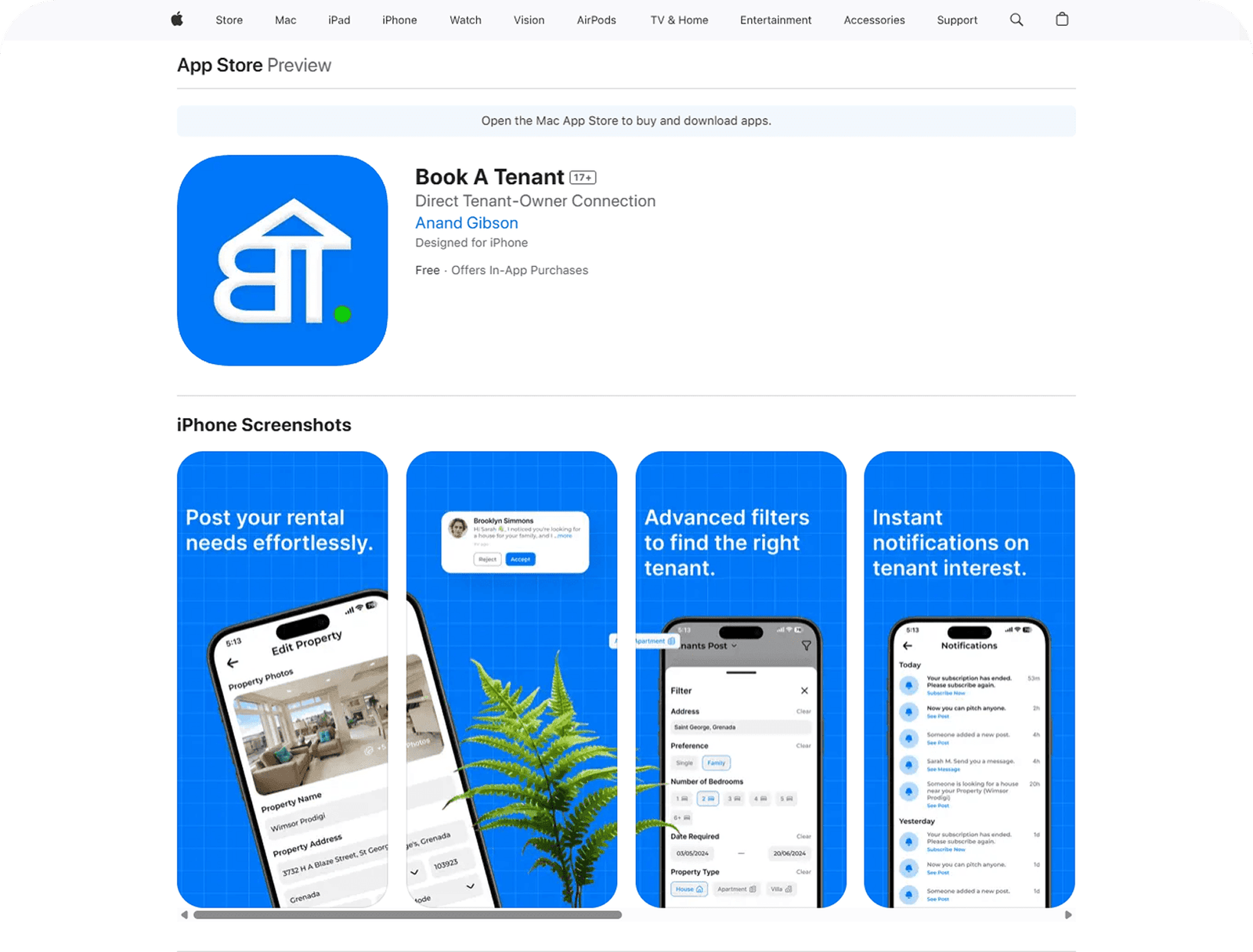 Book a Tenant